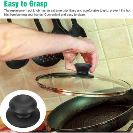 4 pieces - Pan lid knob - Lid knobs - Aperture 6-10 mm - Pot Lid Knob - Lid Handle - Lid Knob - Anti-burn knob - Replacement Handles - universal replacement lid knobs for pans - handle for kitchen cookware.