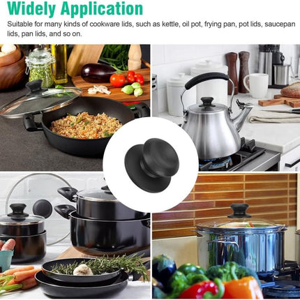 4 pieces - Pan lid knob - Lid knobs - Aperture 6-10 mm - Pot Lid Knob - Lid Handle - Lid Knob - Anti-burn knob - Replacement Handles - universal replacement lid knobs for pans - handle for kitchen cookware.
