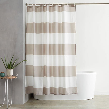 Shower curtain - Shower curtain for the bathroom - Anti-mold shower curtain - water-repellent material - with rings - machine washable - Bathroom accessories - 180*180 cm - brown.