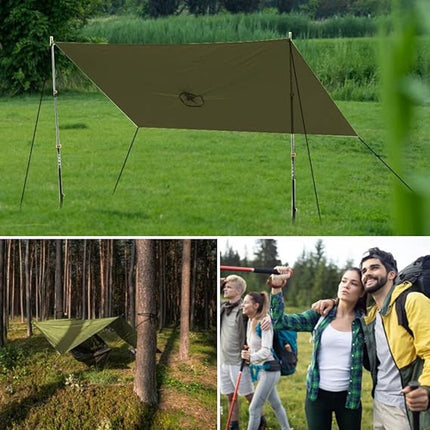 Poncho - Raincoat - 210*140cm - multifunctional waterproof rain poncho - Waterproof Rain Poncho - Cycling Poncho - reusable - raincoat with hood - rain poncho with chest pocket - with storage bag - for travel, hiking, camping, fishing - green.