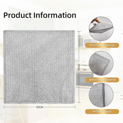 Multifunctional wire dishcloths (5 pieces) - Wire dishcloths - wire dishcloth - multifunctional anti-scratch dishcloths - Dishcloth - reusable anti-scratch - double-layer washable cleaning cloth - Window cloths - 20*20 cm.