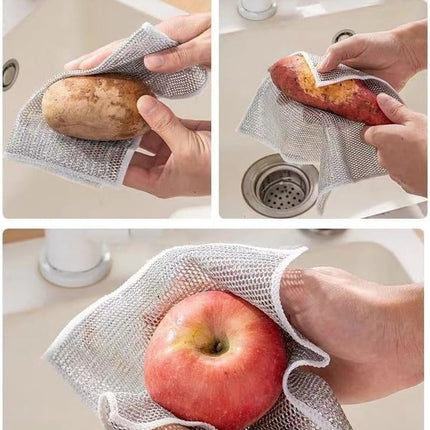 Multifunctional wire dishcloths (5 pieces) - Wire dishcloths - wire dishcloth - multifunctional anti-scratch dishcloths - Dishcloth - reusable anti-scratch - double-layer washable cleaning cloth - Window cloths - 20*20 cm.