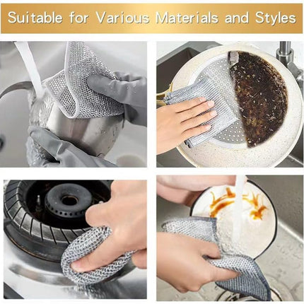 Multifunctional wire dishcloths (5 pieces) - Wire dishcloths - wire dishcloth - multifunctional anti-scratch dishcloths - Dishcloth - reusable anti-scratch - double-layer washable cleaning cloth - Window cloths - 20*20 cm.