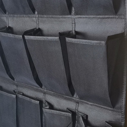 150*56 cm - Over-the-door shoe organizer - Wall compartment - 24 large - breathable mesh pockets - shoe rack - hanging storage - various storage space - breathable over-the-door closet storage, sneakers - black.