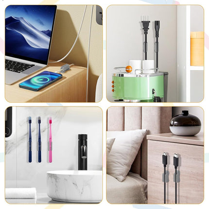 20 pieces - pen holder - pen holder for desk - self-adhesive silicone pen holder - for clipboard mounting in classroom - highlighter holder - pencil holder - for desk, classroom, office accessories - grey - 2*4.7 cm.