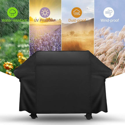 BBQ Cover 420D Oxford Fabric Barbecue Protective Tarpaulin Shockproof UV-Resistant and Waterproof (152 x 76 x 121 cm).