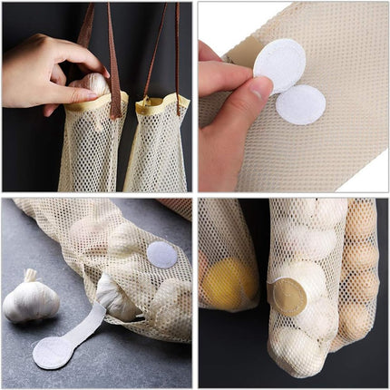5 pieces - Vegetable bag - Fruit bag - 48*11 cm - Storage bag - hanging mesh bag - reusable large bag for cooking seafood - washable bags - for vegetables and fruit for the kitchen, fridge, potato, onion, garlic, vegetables and fruit - beige.
