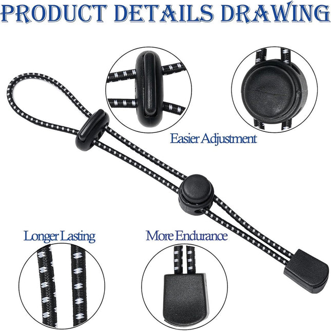 Backpack - trekking pole holders - straps - elastic cord - hiking cord - pole attachment buckle - adjustable trekking poles - for camping, hiking, mountaineering, tactical bag accessories - 10 pieces.