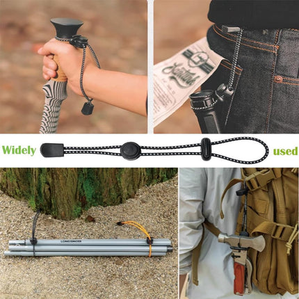 Backpack - trekking pole holders - straps - elastic cord - hiking cord - pole attachment buckle - adjustable trekking poles - for camping, hiking, mountaineering, tactical bag accessories - 10 pieces.