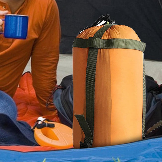 Compression bag - Sleeping bag compression bag - Sleeping bag storage bag - Storage bag - Backpacking storage bags - Portable sleeping bag storage bag - Lightweight backpack bag - Camping storage bag - for travel, camping and outdoor backpacking - Orange.