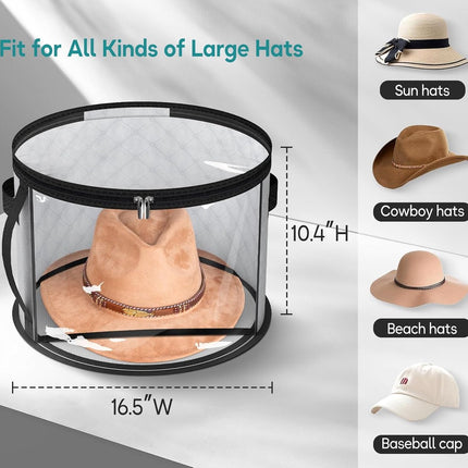 Hat Box - Hat Storage Box - Storage Box for Hats - Round Hat Boxes - Foldable Hat Storage Boxes - Stackable Hat Organizer - Baseball Cap Organizer - Hat Box - for up to 7 hats - perfect for your wardrobe - Grey.