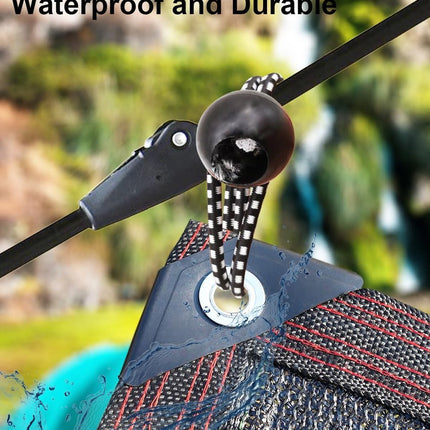 50 pieces - 6 inch - Elastic rope - Elastic cord - Tensioning elastic - tension cord - ball bungee cords - with balls - reusable - for golf nets, soccer goals, camping, tent poles, hose - black rope white spot - 150*22 mm.