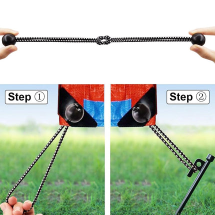 50 pieces - 6 inch - Elastic rope - Elastic cord - Tensioning elastic - tension cord - ball bungee cords - with balls - reusable - for golf nets, soccer goals, camping, tent poles, hose - black rope white spot - 150*22 mm.