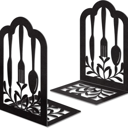 2 Pieces Bookends - bookends - Metal Book Stand - Book Holder - Shelf Organizer - Book Support - Bookshelf - Magazine Holder Book Support - Reading Tray - Magazine Rack - for library, office, school - Black.