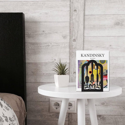 2 Pieces Bookends - bookends - Metal Book Stand - Book Holder - Shelf Organizer - Book Support - Bookshelf - Magazine Holder Book Support - Reading Tray - Magazine Rack - for library, office, school - Black.