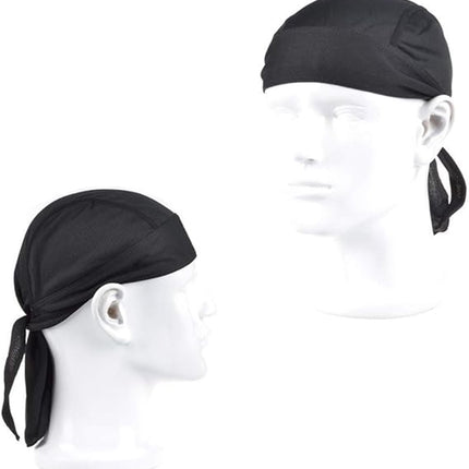 4 pieces - Cycling Cap - Frost Cap - Cycling Headscarf - Skullcap - Sweat-Wicking Beanie - Beanie - Headband - Quick-Drying Pirate Hat - Outdoor Beanie - Hip Hop Hat - Motorcycle Headscarf - Sweat-Wicking Skull Caps - Bandana for Men & Women - Black.