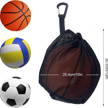 2 pieces - 16L - Basketball Mesh Bags - Ball Bags - portable mesh backpacks - basketball backpacks - football bags - sports bag - portable bag for basketball, football, tennis - easy storage and transport of basketballs and footballs - black.