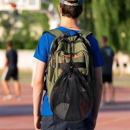 2 pieces - 16L - Basketball Mesh Bags - Ball Bags - portable mesh backpacks - basketball backpacks - football bags - sports bag - portable bag for basketball, football, tennis - easy storage and transport of basketballs and footballs - black.