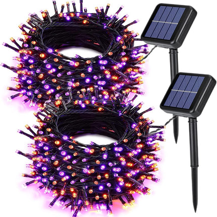 2 Pieces Solar Garden Lights Total 171 FT, 400 LED Lights - Halloween Lighting - Halloween String Lights - Halloween Decoration - Halloween Lanterns Decoration - Small Party Lights - Fairy Lights - Waterproof - For Garden - Patio And Path.