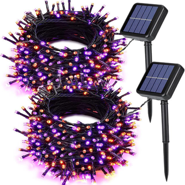 2 Pieces Solar Garden Lights Total 171 FT, 400 LED Lights - Halloween Lighting - Halloween String Lights - Halloween Decoration - Halloween Lanterns Decoration - Small Party Lights - Fairy Lights - Waterproof - For Garden - Patio And Path.