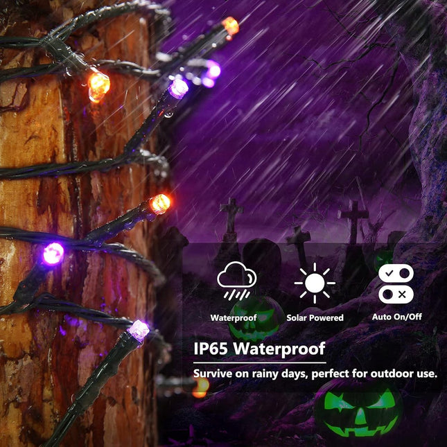 2 Pieces Solar Garden Lights Total 171 FT, 400 LED Lights - Halloween Lighting - Halloween String Lights - Halloween Decoration - Halloween Lanterns Decoration - Small Party Lights - Fairy Lights - Waterproof - For Garden - Patio And Path.
