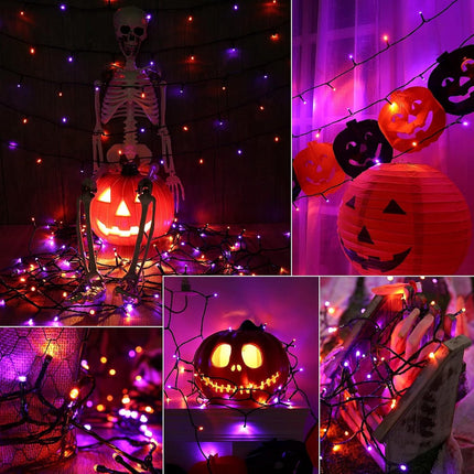 2 Pieces Solar Garden Lights Total 171 FT, 400 LED Lights - Halloween Lighting - Halloween String Lights - Halloween Decoration - Halloween Lanterns Decoration - Small Party Lights - Fairy Lights - Waterproof - For Garden - Patio And Path.