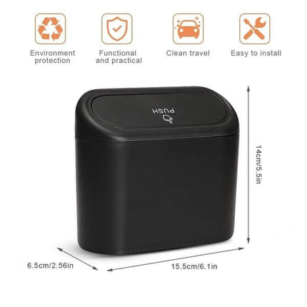 Car Trash Can, Waterproof Hanging Storage Box with Lid, 2-Pack Portable for Car \u0026 Office.