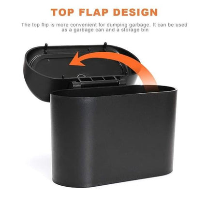 Car Trash Can, Waterproof Hanging Storage Box with Lid, 2-Pack Portable for Car \u0026 Office.