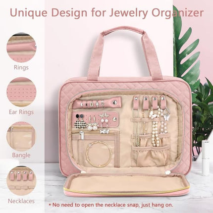 Pink Hanging Travel Toiletry Bag Large Makeup Bag.