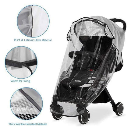 Universal Stroller Rain Cover 5-in-1 Transparent Weather Protection for Infants.