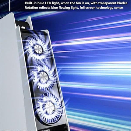 Cooling Fan for PS5 with Quieter Fan LED Light and USB3.0 Hubs.