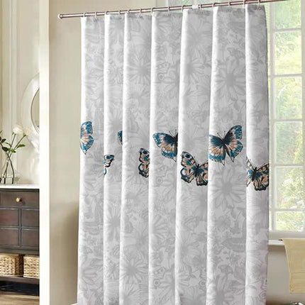 Shower Curtain 220x200cm Bathroom Curtain with Hooks Mildew Resistant.