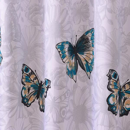 Shower Curtain 220x200cm Bathroom Curtain with Hooks Mildew Resistant.