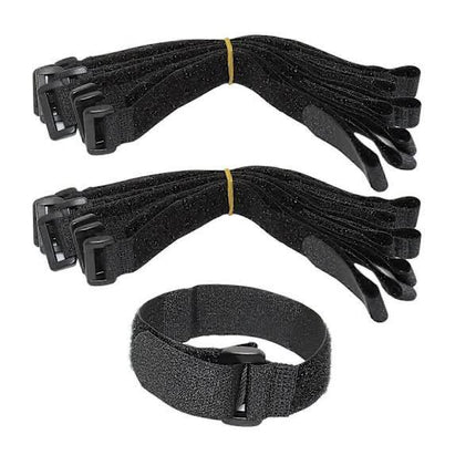 16-pack Black Nylon Cable Ties with Velcro, 30 cm x 2.5 cm, High Quality Cable Management.