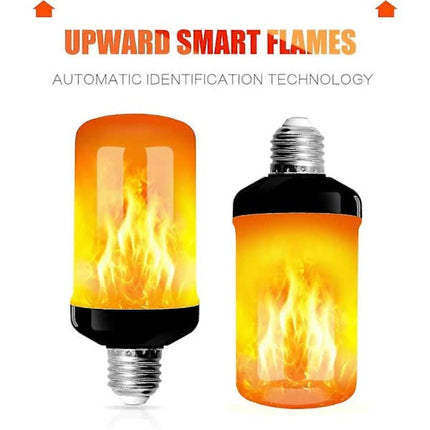 4-Pack E27 Flame Bulbs 4W LED Decorative Lights with Flaming Effect 4 Modes for Home Garden Party.