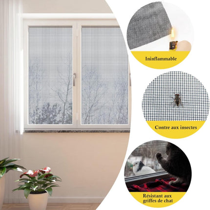 Window screen 100 x 300 cm - Gray - Mesh - Universal Window Screen - Custom Made Mosquito Net - Make Your Own Screen - Anti Mosquito - Insect Screen - Door Screen.