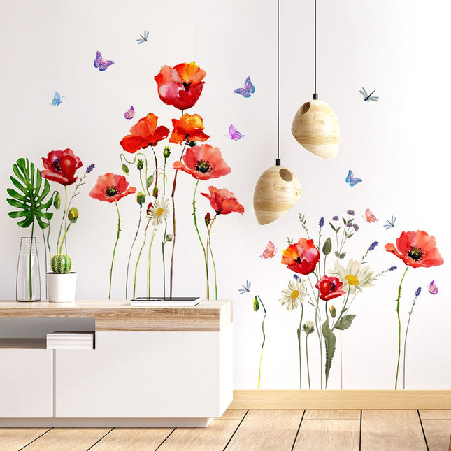 Wall sticker - flowers - Reusable / repositionable - Children's room - Boys - girls - Home decor - Colorful Wall Sticker - for living room baby rooms bedroom toilet decoration - 110*70 cm.