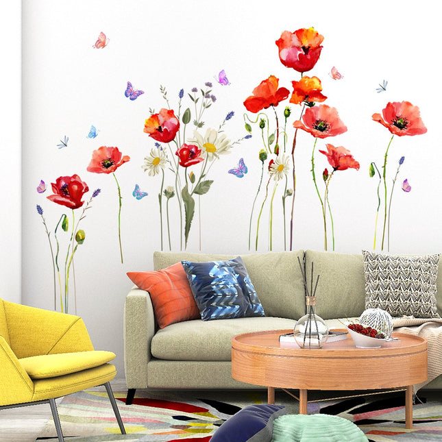 Wall sticker - flowers - Reusable / repositionable - Children's room - Boys - girls - Home decor - Colorful Wall Sticker - for living room baby rooms bedroom toilet decoration - 110*70 cm.