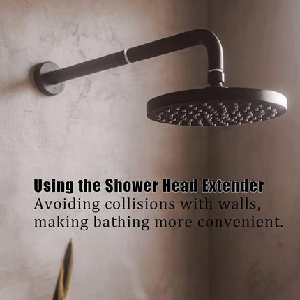 Shower arm extension - Hand shower arm extension pipe - universal shower component - 20cm - silver - Easy installation - Universal connection - Rain shower arm - Stainless steel.