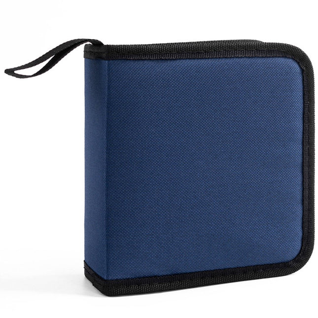 CD/DVD Storage Case - CD Bag - Oxford Cloth - With Zipper - CD Case Storage Folder - DVD Case Case - CD (Rom)/DVD Storage Case - CD/DVD Case Folder - CD/DVD Storage System - Suitable for 40 CDs or DVDs - 16*15.5*4.8cm - Blue.
