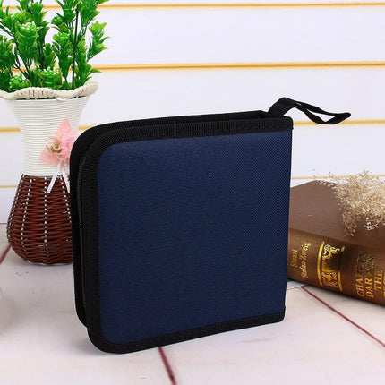 CD/DVD Storage Case - CD Bag - Oxford Cloth - With Zipper - CD Case Storage Folder - DVD Case Case - CD (Rom)/DVD Storage Case - CD/DVD Case Folder - CD/DVD Storage System - Suitable for 40 CDs or DVDs - 16*15.5*4.8cm - Blue.