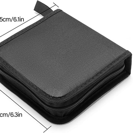CD/DVD Storage Case - CD Bag - Oxford Cloth - With Zipper - CD Case Storage Folder - DVD Case Case - CD (Rom)/DVD Storage Case - CD/DVD Case Folder - CD/DVD Storage System - Suitable for 40 CDs or DVDs - 16*15.5*4.8cm - Blue.