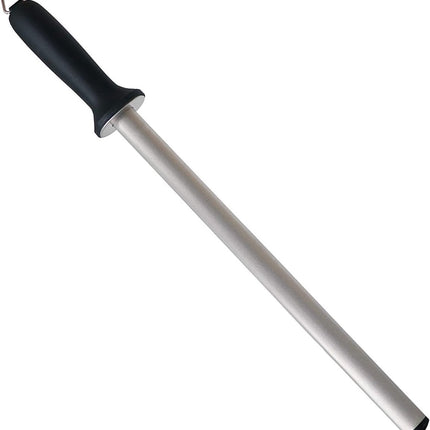 Diamond sharpening steel - Sharpening steel for knives - Sharpening rod - PP - silver, black - 439mm - Suitable for sharpening and maintaining all types of knives (except serrated knives/ceramic knives).