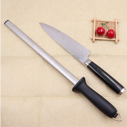 Diamond sharpening steel - Sharpening steel for knives - Sharpening rod - PP - silver, black - 439mm - Suitable for sharpening and maintaining all types of knives (except serrated knives/ceramic knives).