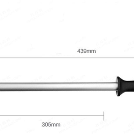Diamond sharpening steel - Sharpening steel for knives - Sharpening rod - PP - silver, black - 439mm - Suitable for sharpening and maintaining all types of knives (except serrated knives/ceramic knives).