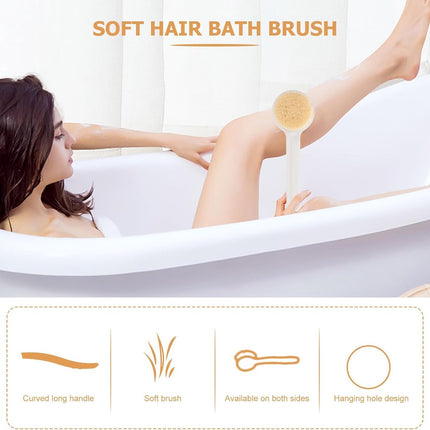 Bath brush - Back brush - Long-handled bath brush - Skin brush - Shower brushes - Bath/shower accessories - shower scrub brushes - white - PP - 37*7.5*2cm.