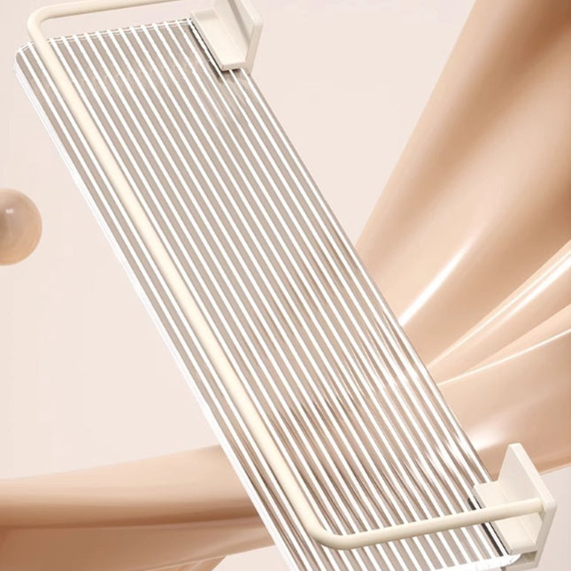 Bathroom Shelf - Wall Shelf - Milky White - Suitable for Toilet, Kitchen, Laundry Room, Farmhouse - for Item Storage, Room Decoration - Acrylic + Space Aluminum - 30*10*4cm - No Drilling.
