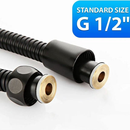 Shower hose - Shower hose - 200 cm - Anti-kink - black - Stainless steel - steel & copper - Bathroom Accessories - Water hose Shower - Home accessories - shower hoses - Flexible - Universal G1/2".