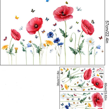 Static window sticker - window sticker - Wall decoration - 30*54cm - flower plant - PVC - colorful.