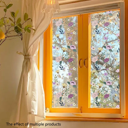 Static window sticker - window sticker - Wall decoration - 45*100cm - flower plant - PVC - B.
